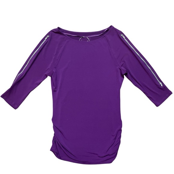 INC International Concepts Purple Zipper Top - Picture 3 of 12